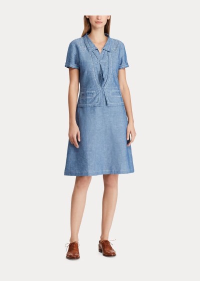 Women's Ralph Lauren Chambray Dresses | 021397XWO